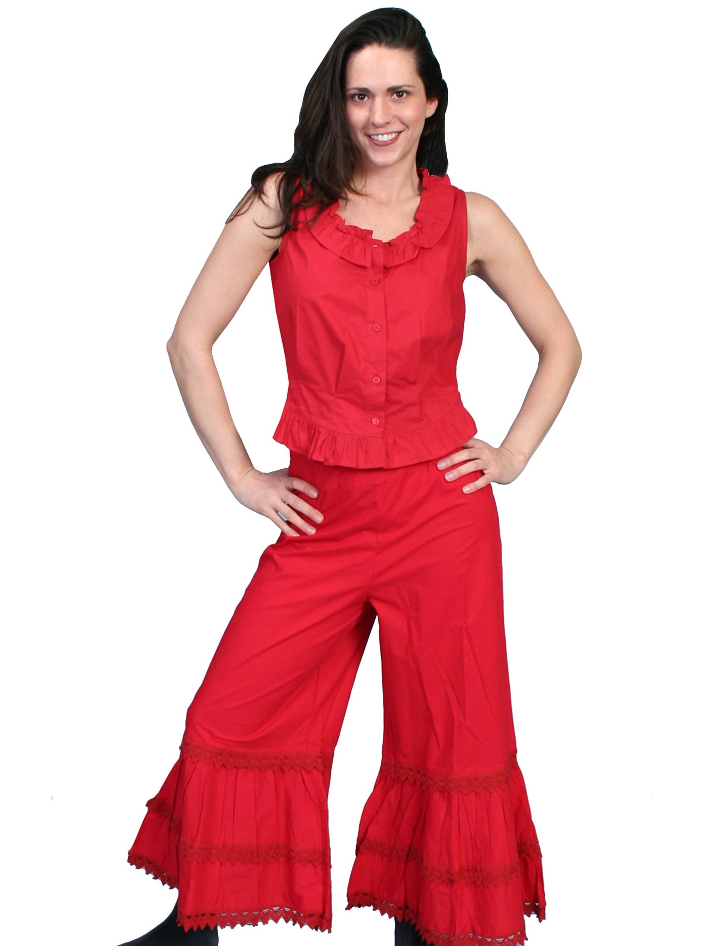 Rangewear Western Style Ruffled Bloomers in Red by Scully Leather