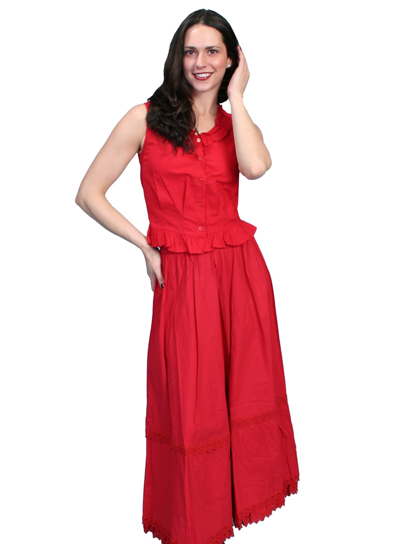 Rangewear Victorian Style Petticoat in Red by Scully Leather
