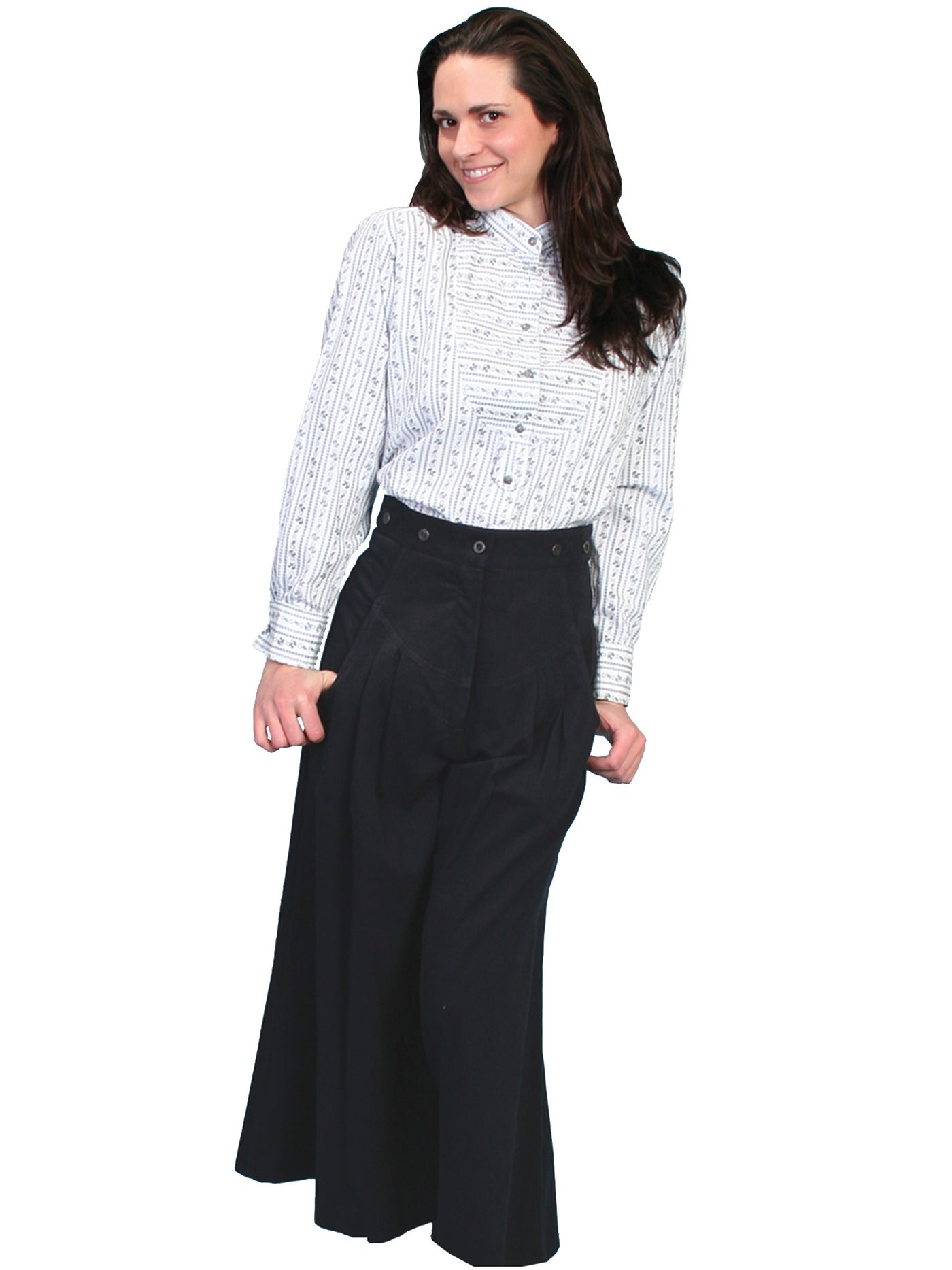 Rangewear Cowgirl Horse Riding Shortened Trousers in Black by Scully Leather