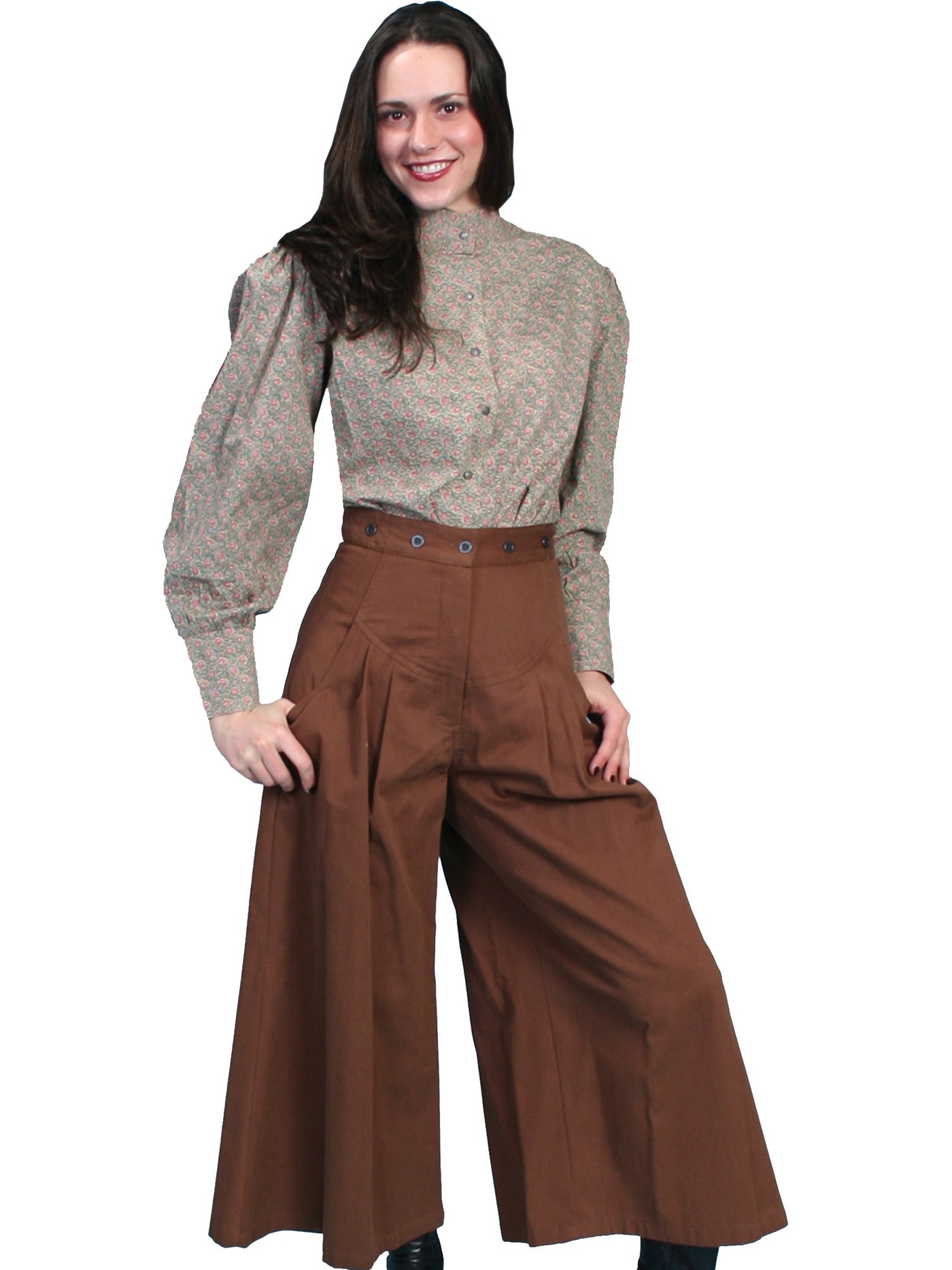 Rangewear Cowgirl Horse Riding Shortened Trousers in Brown by Scully Leather