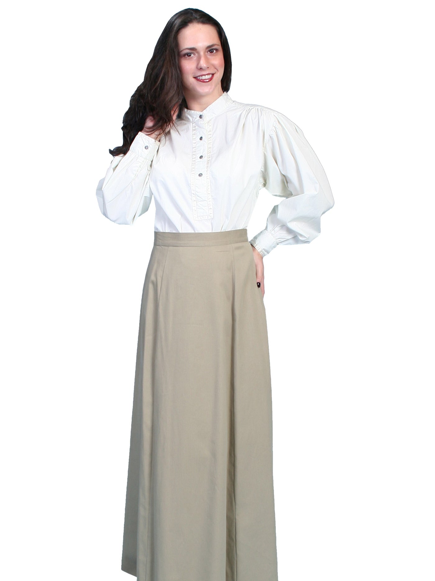 Classic Victorian Five Gore Skirt in Tan - SOLD OUT