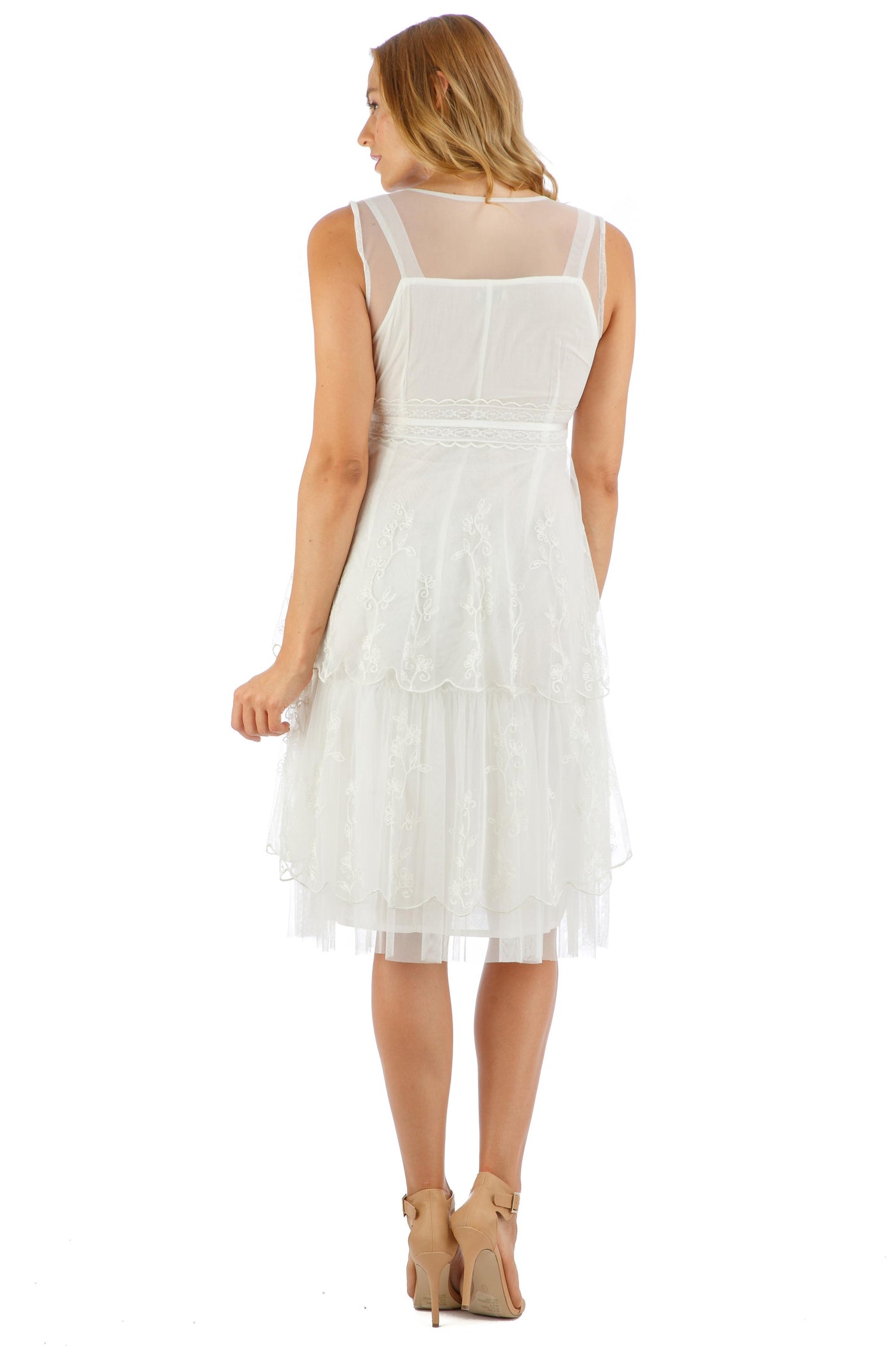 Emily Vintage Style Party Dress in Ivory by Nataya