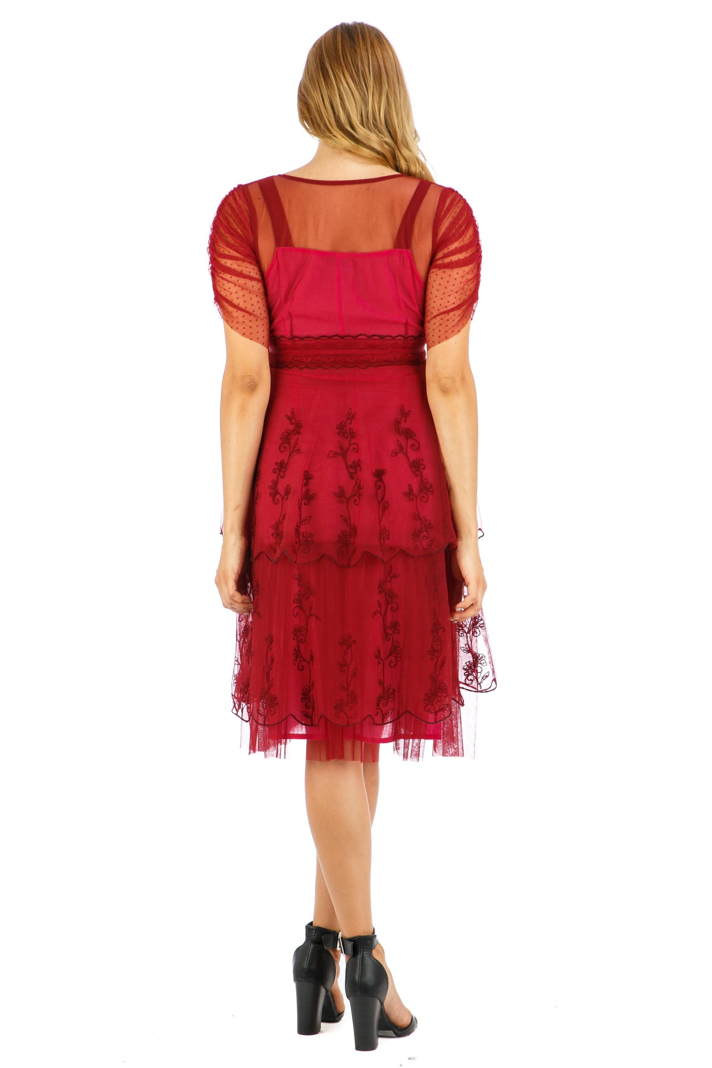 Zoey Vintage Style Party Dress in Raspberry by Nataya