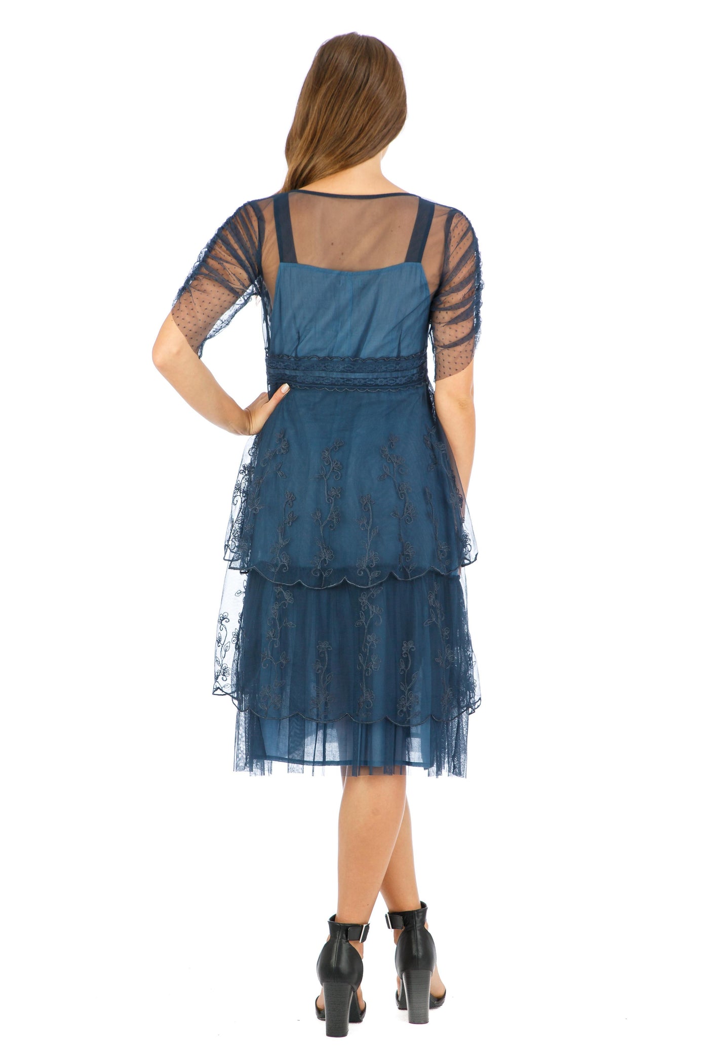 Zoey Vintage Style Party Dress in Indigo by Nataya