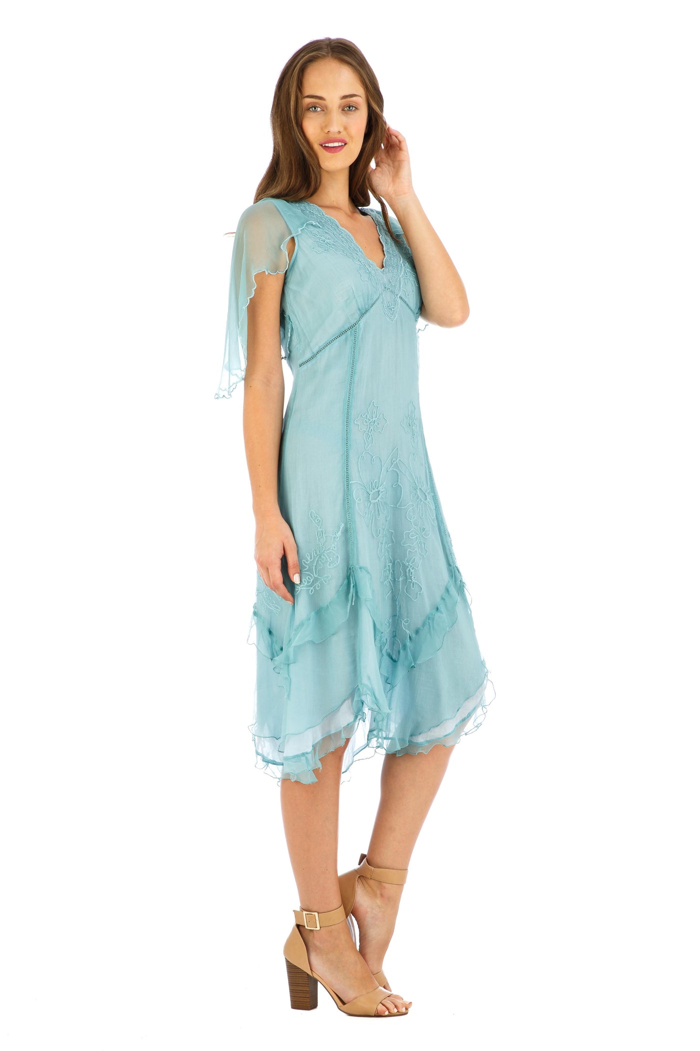 Age of Love Jacqueline AL-241 Vintage Style Party Dress in Turquoise by Nataya