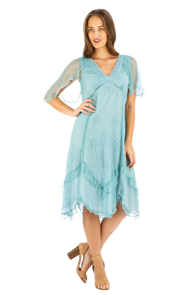 Age of Love Jacqueline AL-241 Vintage Style Party Dress in Turquoise by Nataya