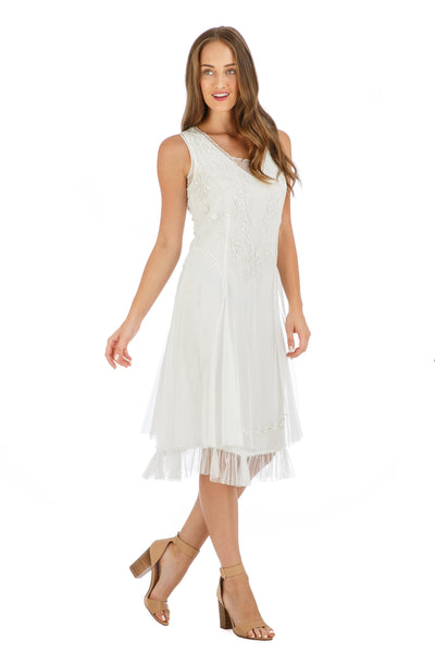 Age of Love Tara AL-254 Vintage Style Party Dress in Ivory by Nataya