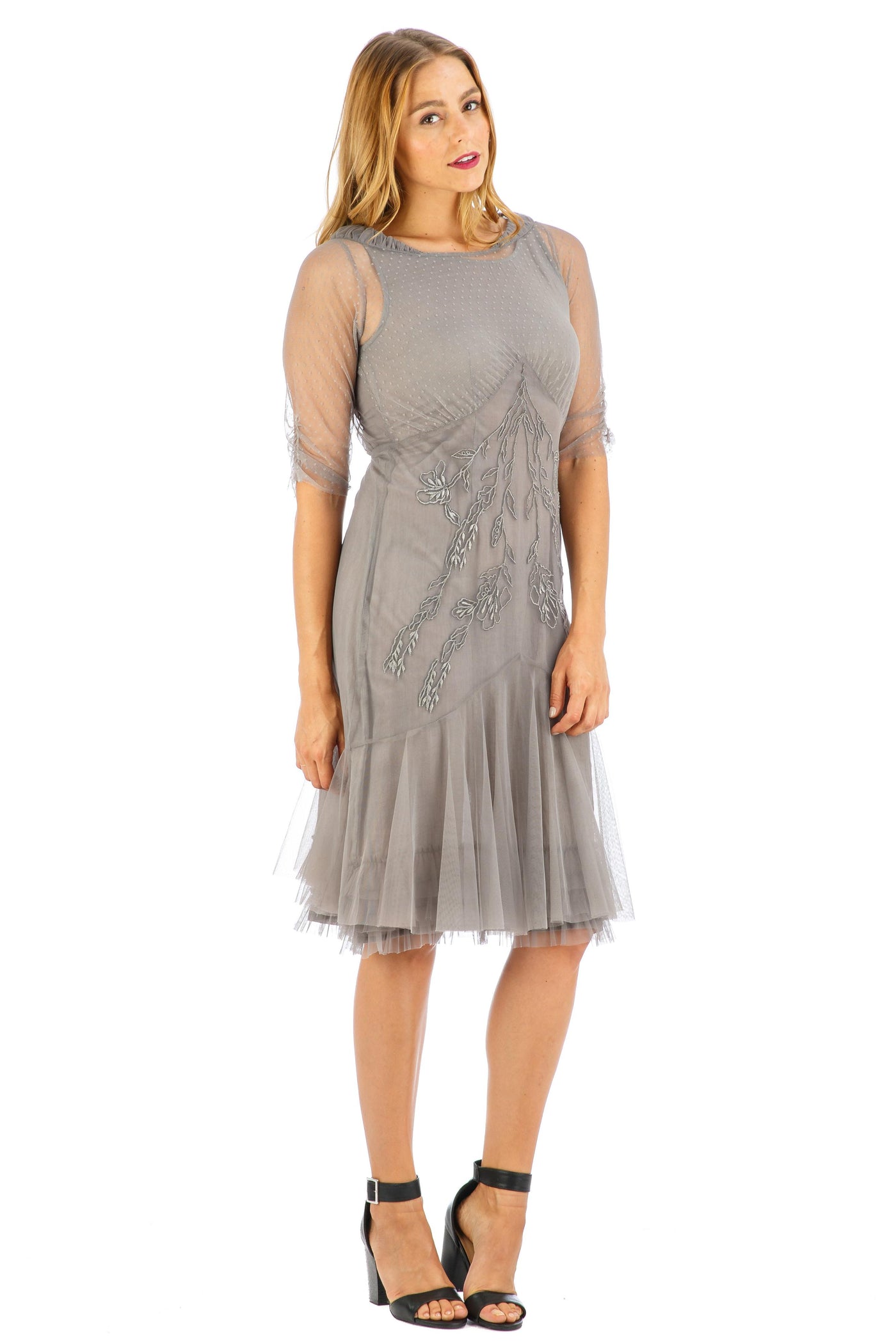Age of Love Mia AL-429 Vintage Style Party Dress in Stone by Nataya