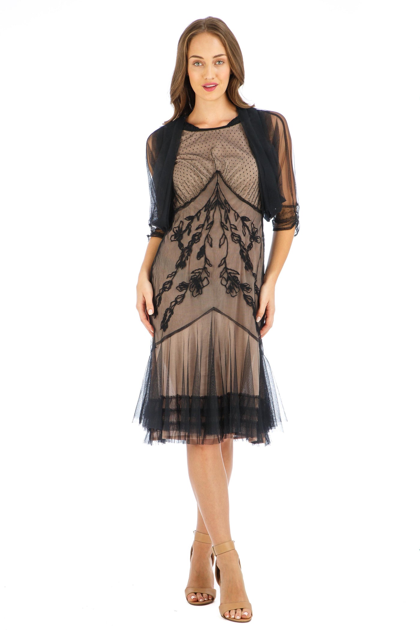 Age of Love Elise AL-432 Vintage Style Party Dress in Onyx by Nataya