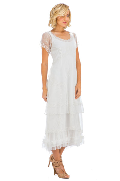 Arrianna CL-169 Vintage Style Party Dress in Ivory by Nataya