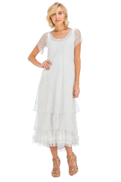Arrianna Vintage Style Party Dress CL-169 in Ivory by Nataya