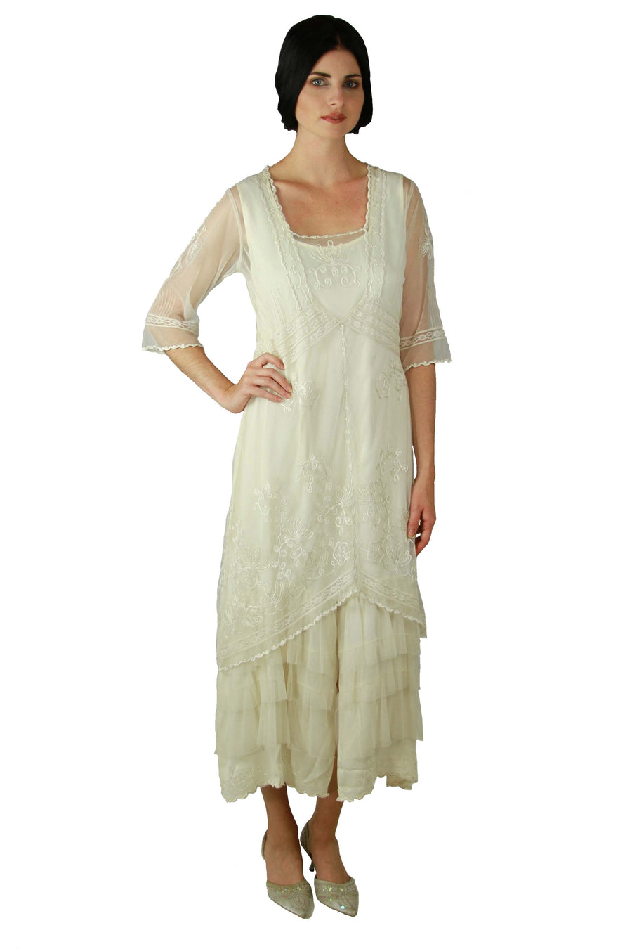 AL-2101 Titanic Tea Length Dress in Ivory