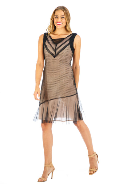 Age of Love Stella AL-632 Vintage Style Party Dress in Stone by Nataya