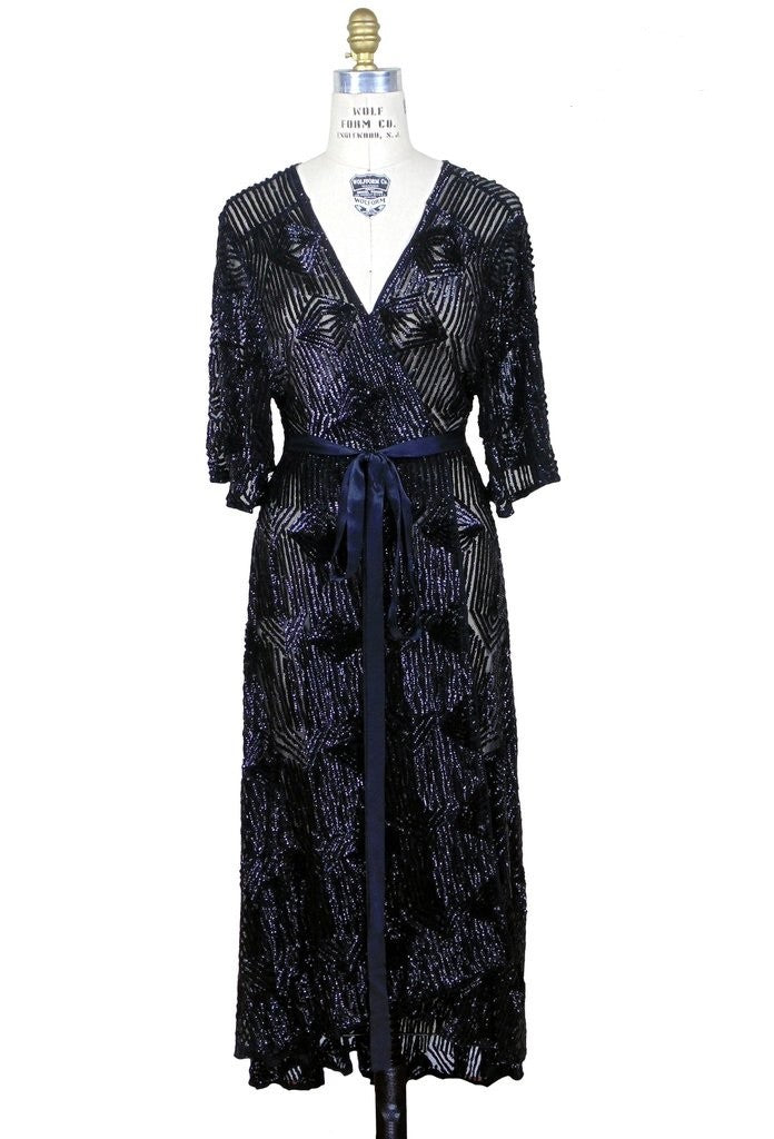 Flapper Style Wrap Dress in Kohl by The Deco Haus