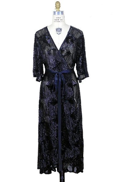 Flapper Style Wrap Dress in Kohl by The Deco Haus