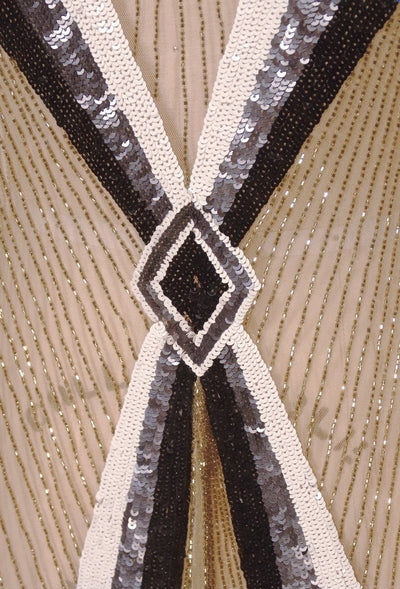 Art Deco Cocktail Gown in Champagne/Gold by The Deco Haus