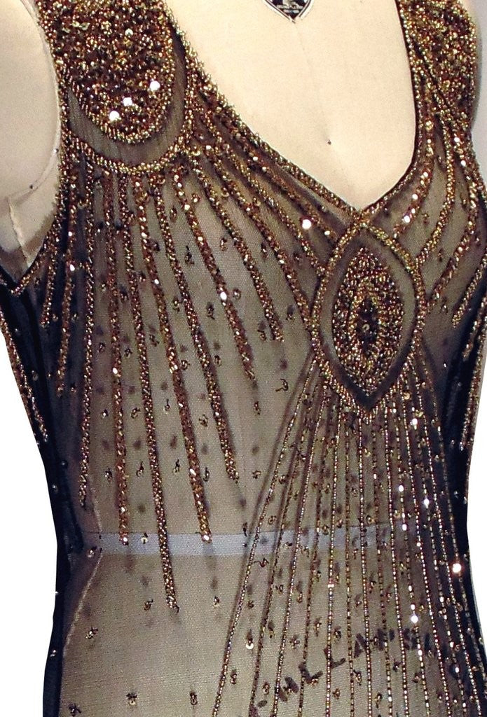 Great Gatsby Cocktail Dress Gold/Black by The Deco Haus