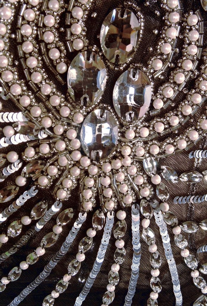 Art Deco Crystal Party Dress in Black Jet by The Deco Haus