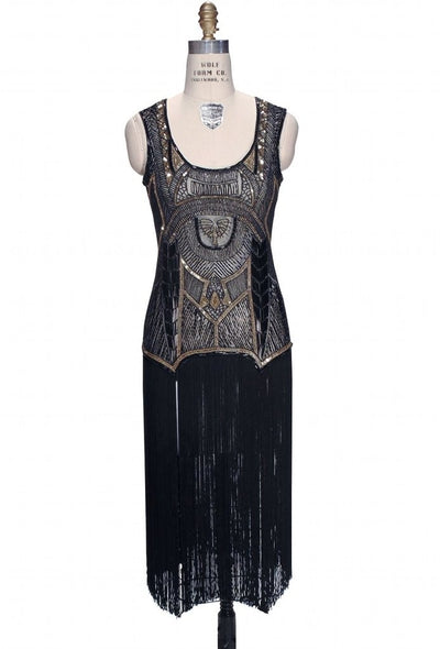 Roaring 20s Art Deco Dress in Black - SOLD OUT