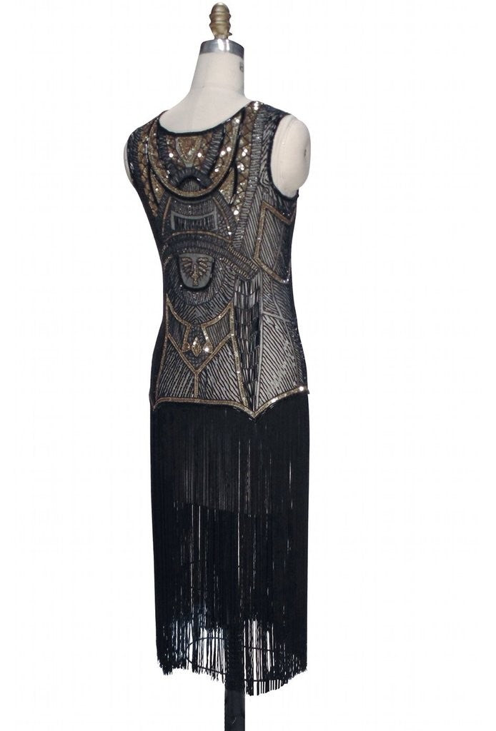 Roaring 20s Art Deco Dress in Black by The Deco Haus