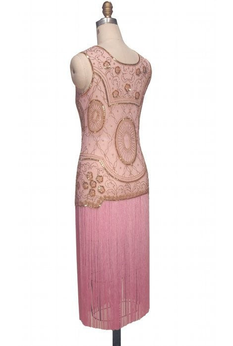 Old Hollywood Glamour Dress in Gold/Pink by The Deco Haus