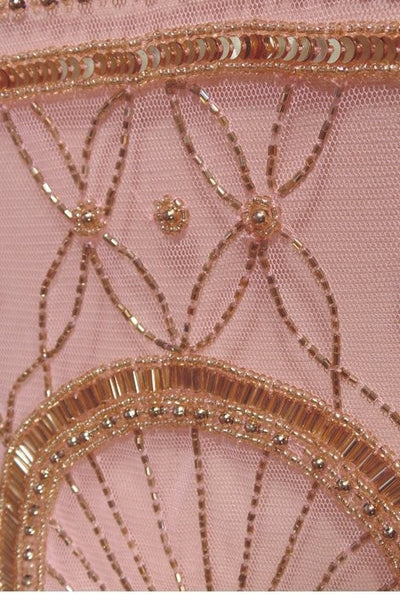 Old Hollywood Glamour Dress in Gold/Pink by The Deco Haus