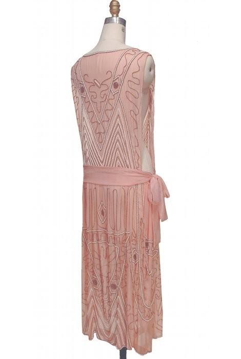 1920s Inspired Art Deco Dress in Blush by The Deco Haus