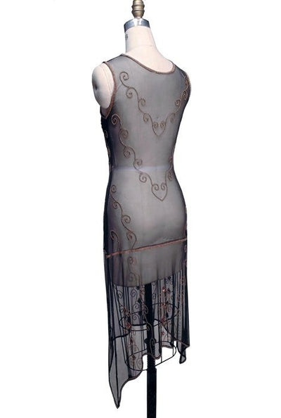 Flapper Style Art Deco Party Dress in Kohl - SOLD OUT