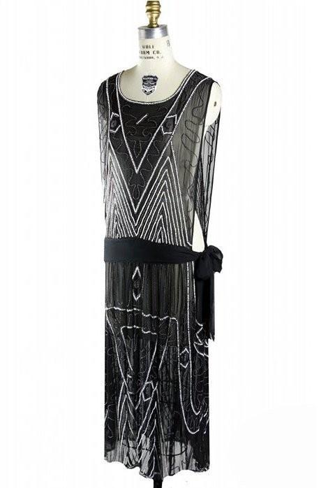 1920s Inspired Art Deco Dress in Kohl - SOLD OUT