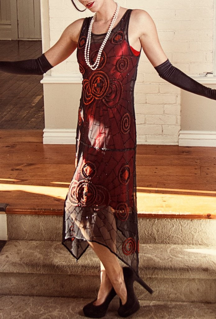 Black Widow 1920s Inspired Dress by The Deco Haus