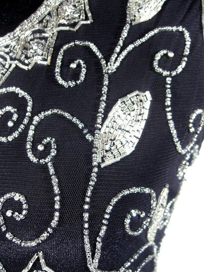 Titanic Vintage Inspired Gown in Silver/Black by The Deco Haus