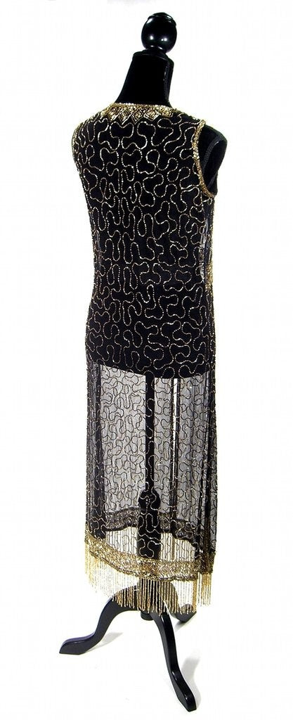 Titanic Vintage Inspired Gown in Gold/Black by The Deco Haus