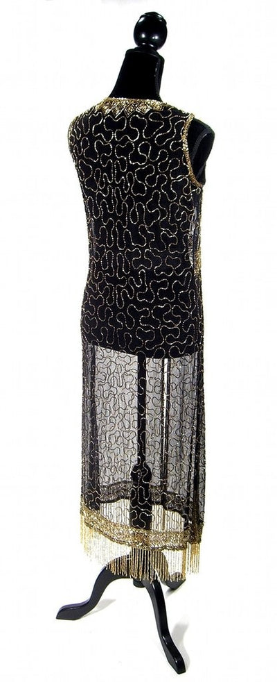 Titanic Vintage Inspired Gown in Gold/Black by The Deco Haus