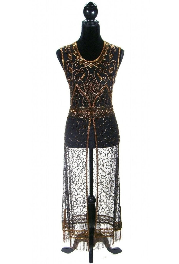 Titanic Vintage Inspired Gown in Copper/Black by The Deco Haus