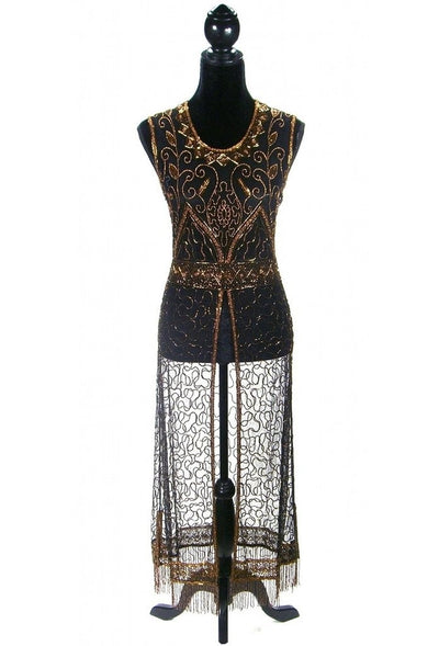 Titanic Vintage Inspired Gown in Copper/Black by The Deco Haus