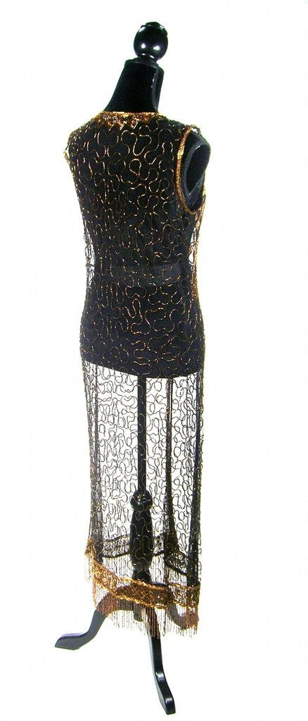 Titanic Vintage Inspired Gown in Copper/Black by The Deco Haus