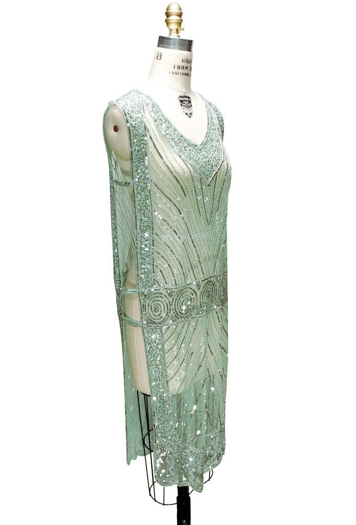 Great Gatsby Style Tabard Dress in Sherbet Green - SOLD OUT