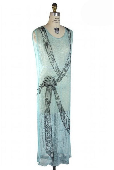 Flapper Style Elegant Party Dress in Aqua - SOLD OUT