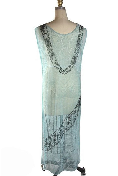 Flapper Style Elegant Party Dress in Aqua by The Deco Haus