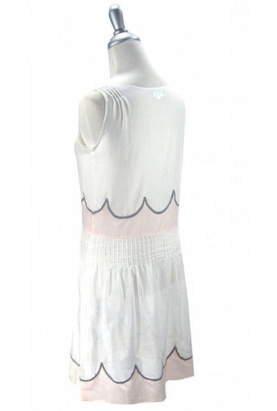 1920s Vintage Style Embroidered Dress in White by The Deco Haus