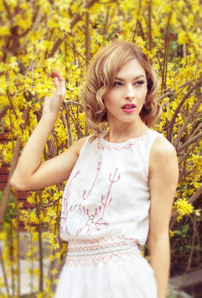 Romantic 1920s Inspired Dress in White by The Deco Haus