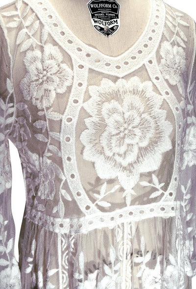 1920s Inspired Vintage Lace Bridal Dress in White by The Deco Haus