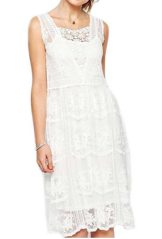 1920s Inspired Multi Lace Overlay Bridal Dress by The Deco Haus