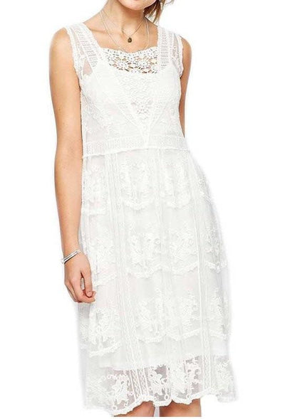 1920s Inspired Multi Lace Overlay Bridal Dress by The Deco Haus