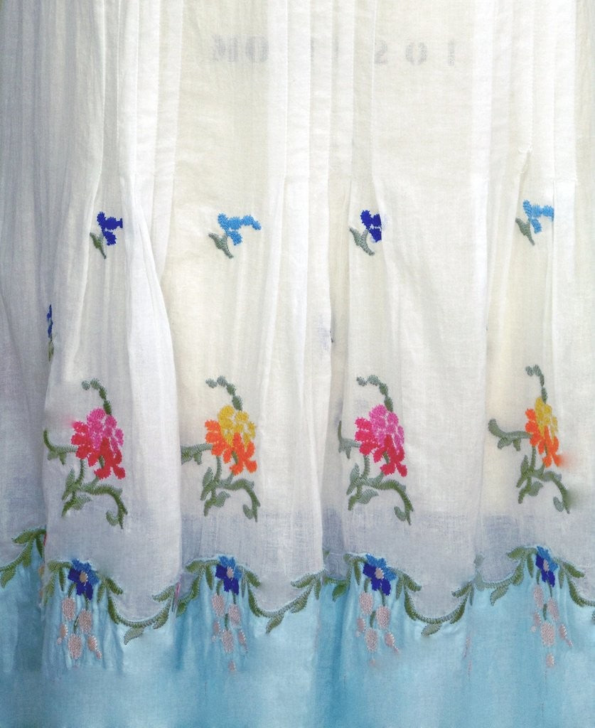 Vintage Style Floral Embroidered Dress in White by The Deco Haus