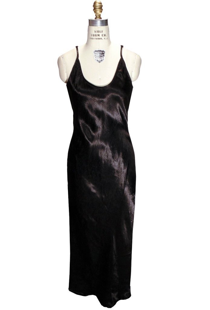 1930s Vintage Style Maxi Slip in Black by The Deco Haus