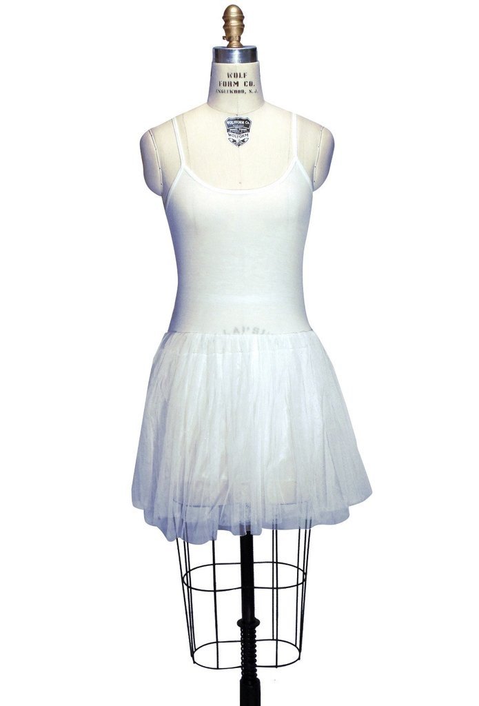 1920s Inspired Tulle Ballerina Slip Dress in Ivory by The Deco Haus