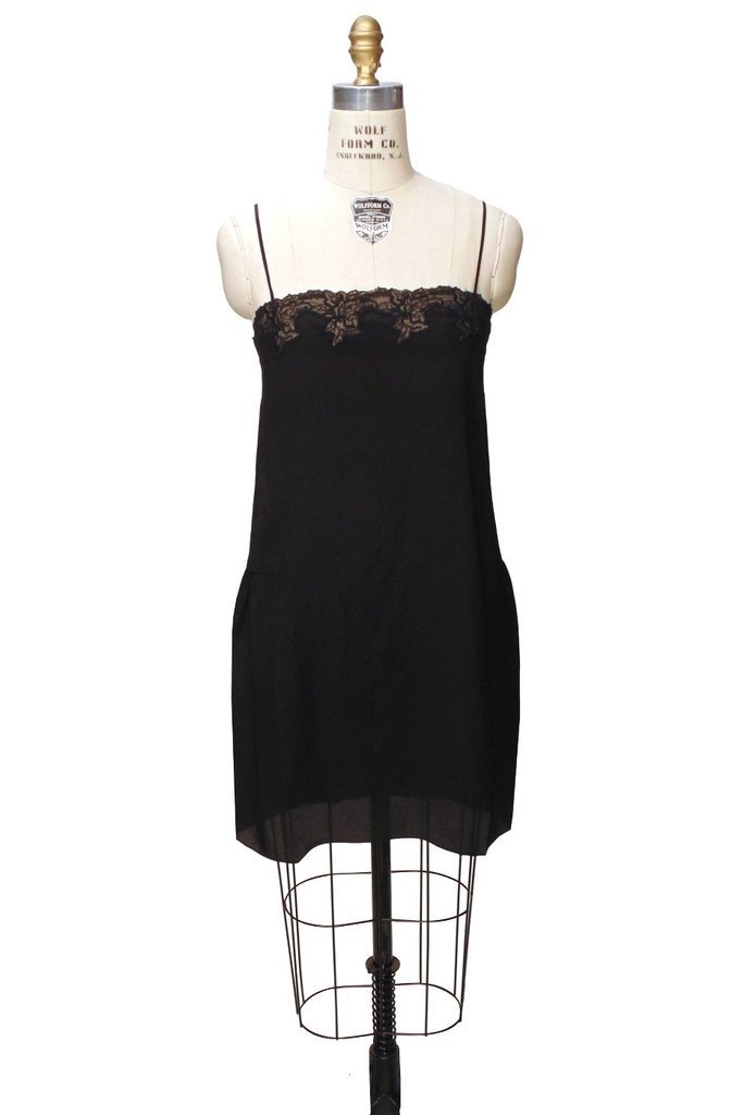 Charleston Silk Slip in Licorice Black by The Deco Haus