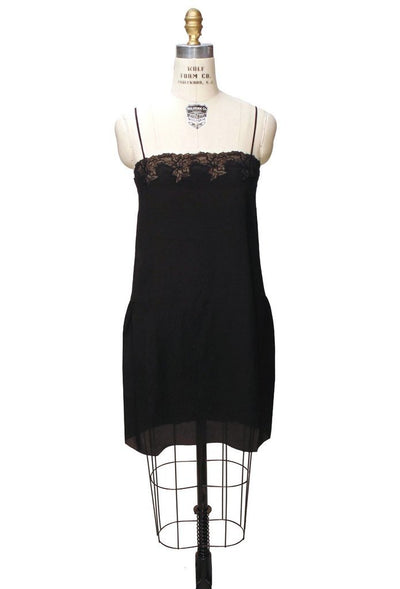 Charleston Silk Slip in Licorice Black by The Deco Haus
