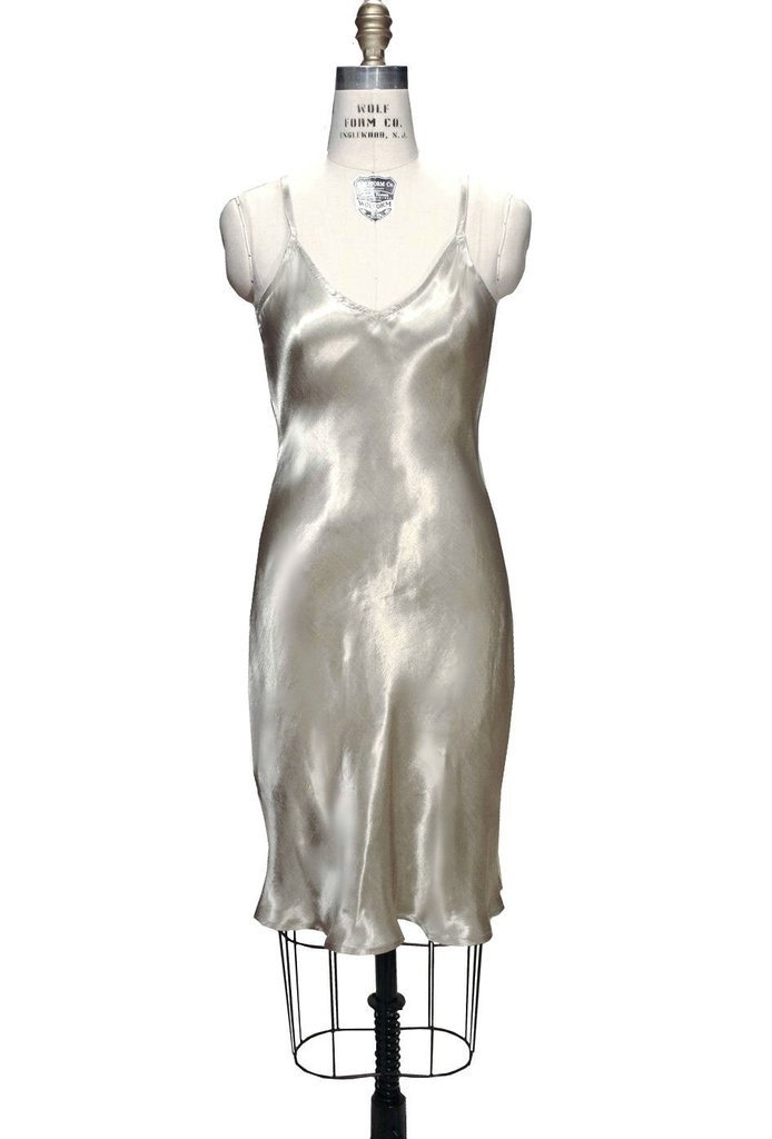 1930s Glamour Slip in Pale Gold by The Deco Haus